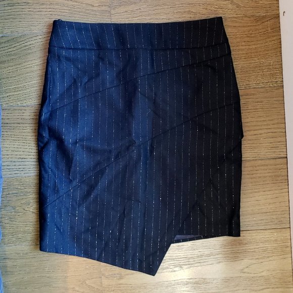 Zadig & Voltaire pinstripe wool asymmetrical skirt XS NWT - Picture 2 of 6